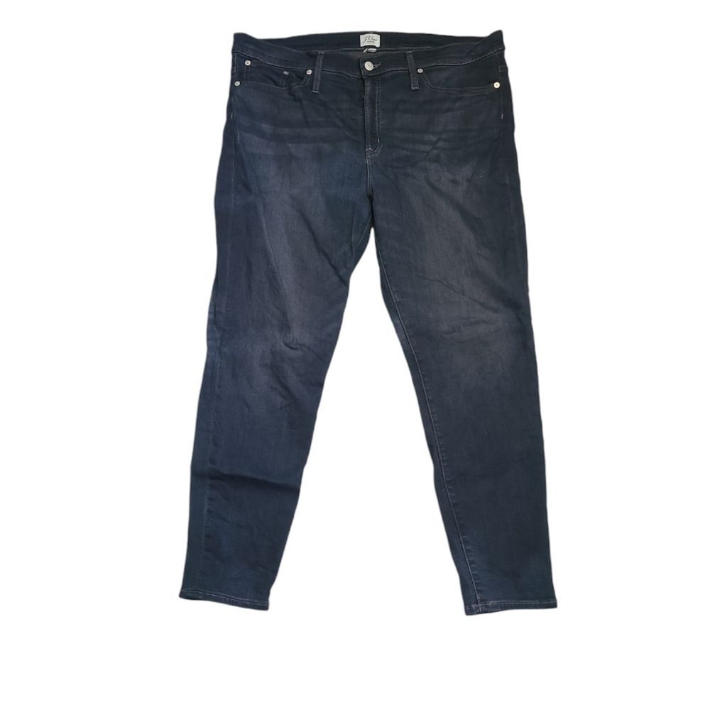 J. Crew Women's 9 in high-rise toothpick skinny jeans size 34 dark wash casual - Picture 2 of 10